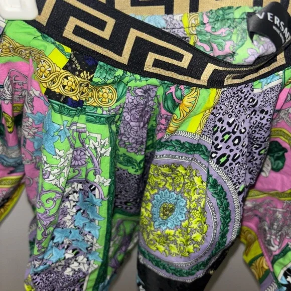 Versace Multicolor Patterned Skirt with Black and Gold Accents - Picture 4 of 5